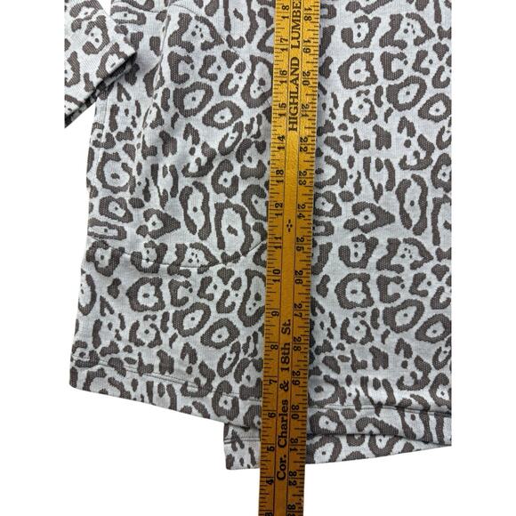 AnyBody Burnout French Terry Cardigan Drape Front Smokey Taupe Womens Large - Picture 11 of 11